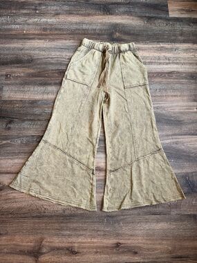 Zenana Outfitters Tan Wide-Leg Pull-On Pants